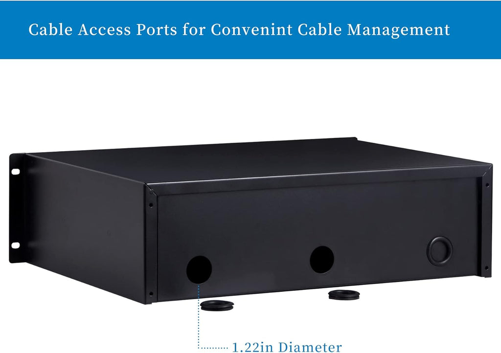 3U Rack Mount Drawer with Lock and Key, Pack of 2 U349