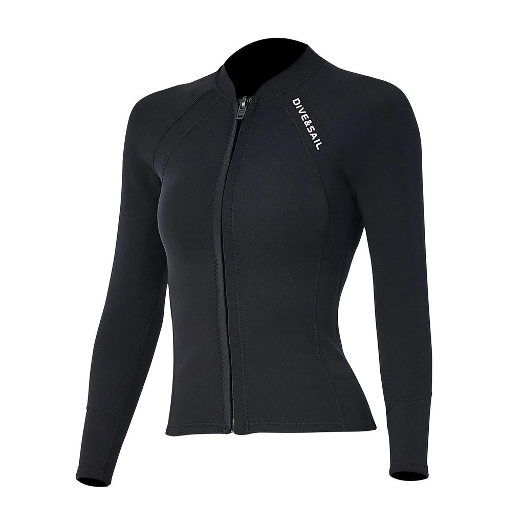 2mm Neoprene Front Zipper Wetsuits Jacket Long Sleeves V9009