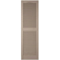 18 inchw x 77 inchh Vinyl Cathedral Top Center Mullion Open Louver Shutters with Shutter-Loks Per Pair U1117