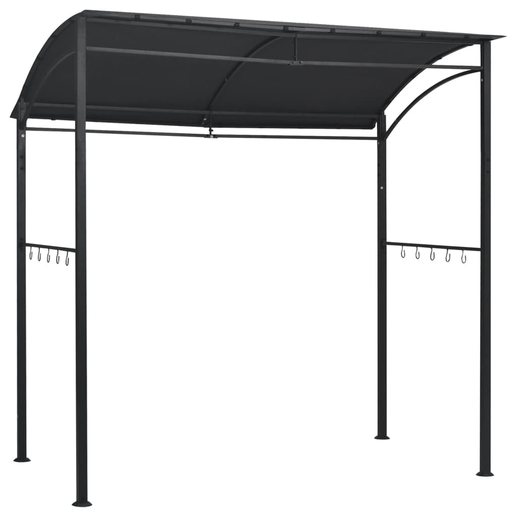 BBQ Gazebo Sun Shade Shelter Anthracite Steel 7.1ft x 4.9ft x 7.2ft Q1296