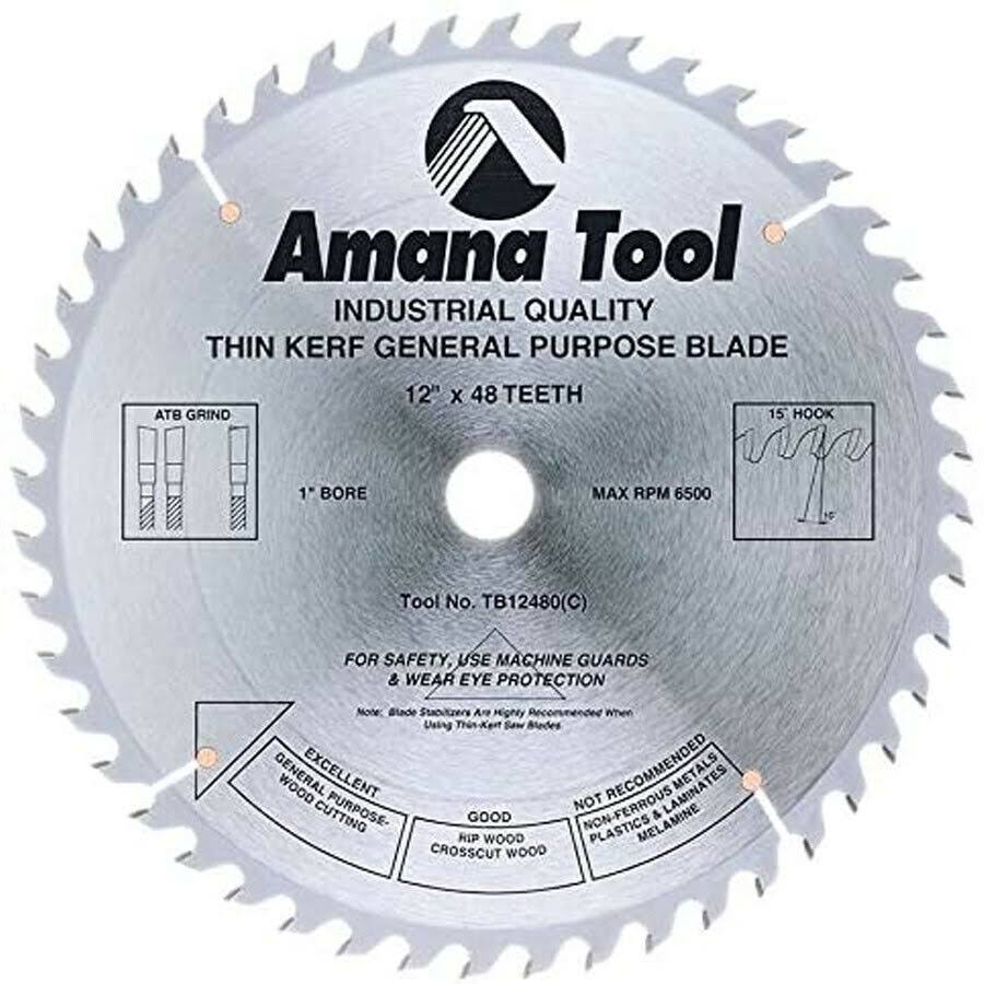 12 inch 48T Carbide Tipped Thin Kerf Saw Blade F19055