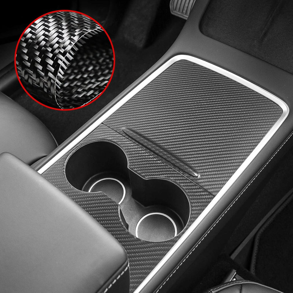 Real Carbon Fiber Matte Center Console Wrap Kit for Tesla Model 3 Model Y K3806