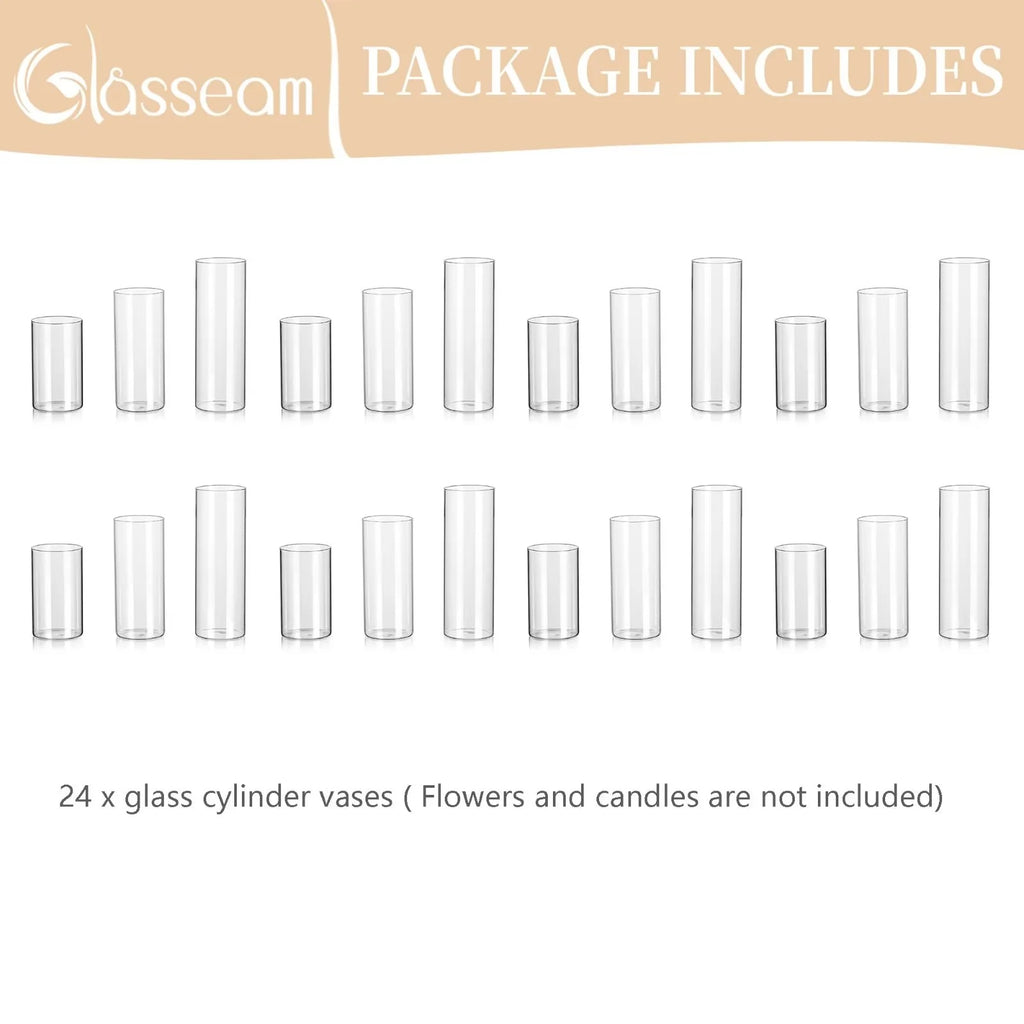Glass Cylinder Vase Set of 24 P4044