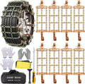 AutoChoice Car Snow Chains Emergency Anti Slip Tire Chains with Thickened Manganese Steel for Truck SUV in Snow, Ice, Sand and Mud(8 Packs, Tire Width 195-235mm) Pack of 2 J668