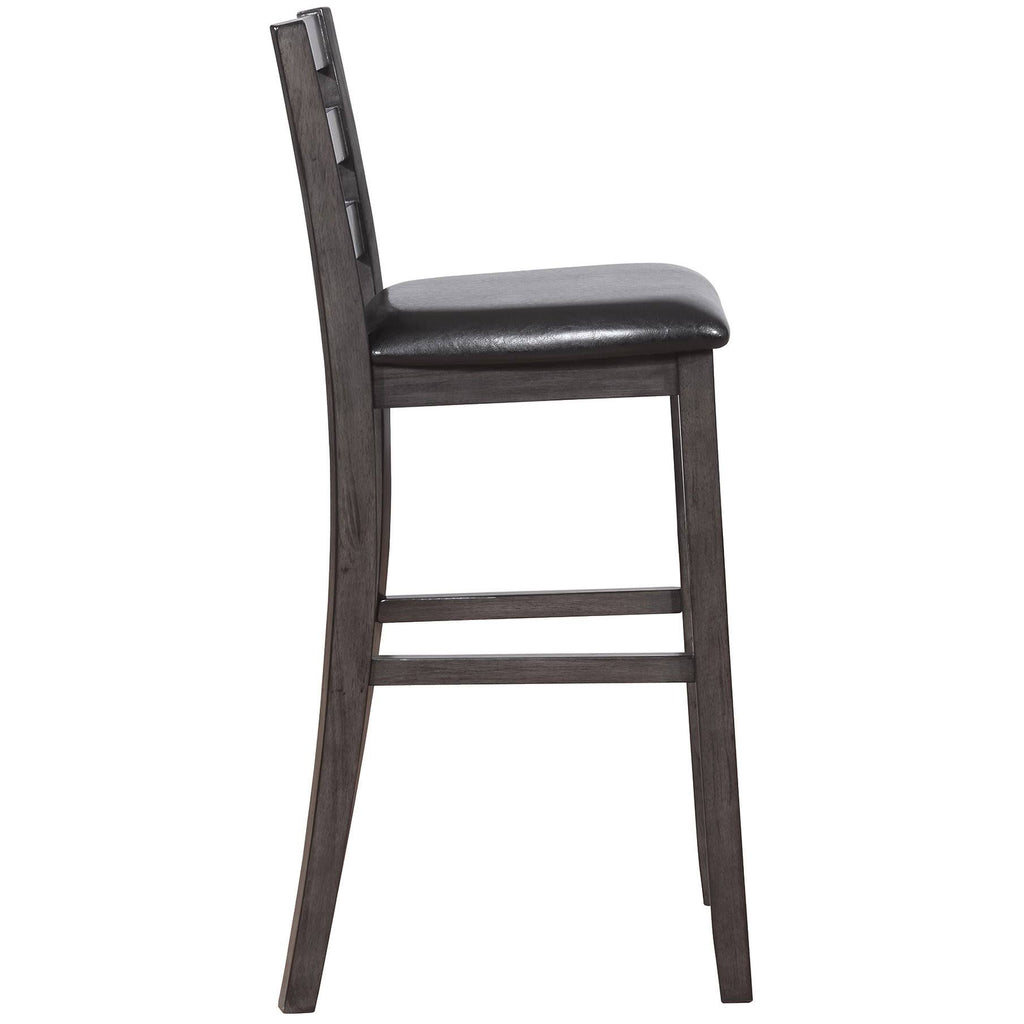 Black/Brown Upholstered Bar Stool Set of 2 P517