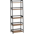 5 Tier Bamboo Ladder Shelf Storage Rack Bookcase Brown R665118