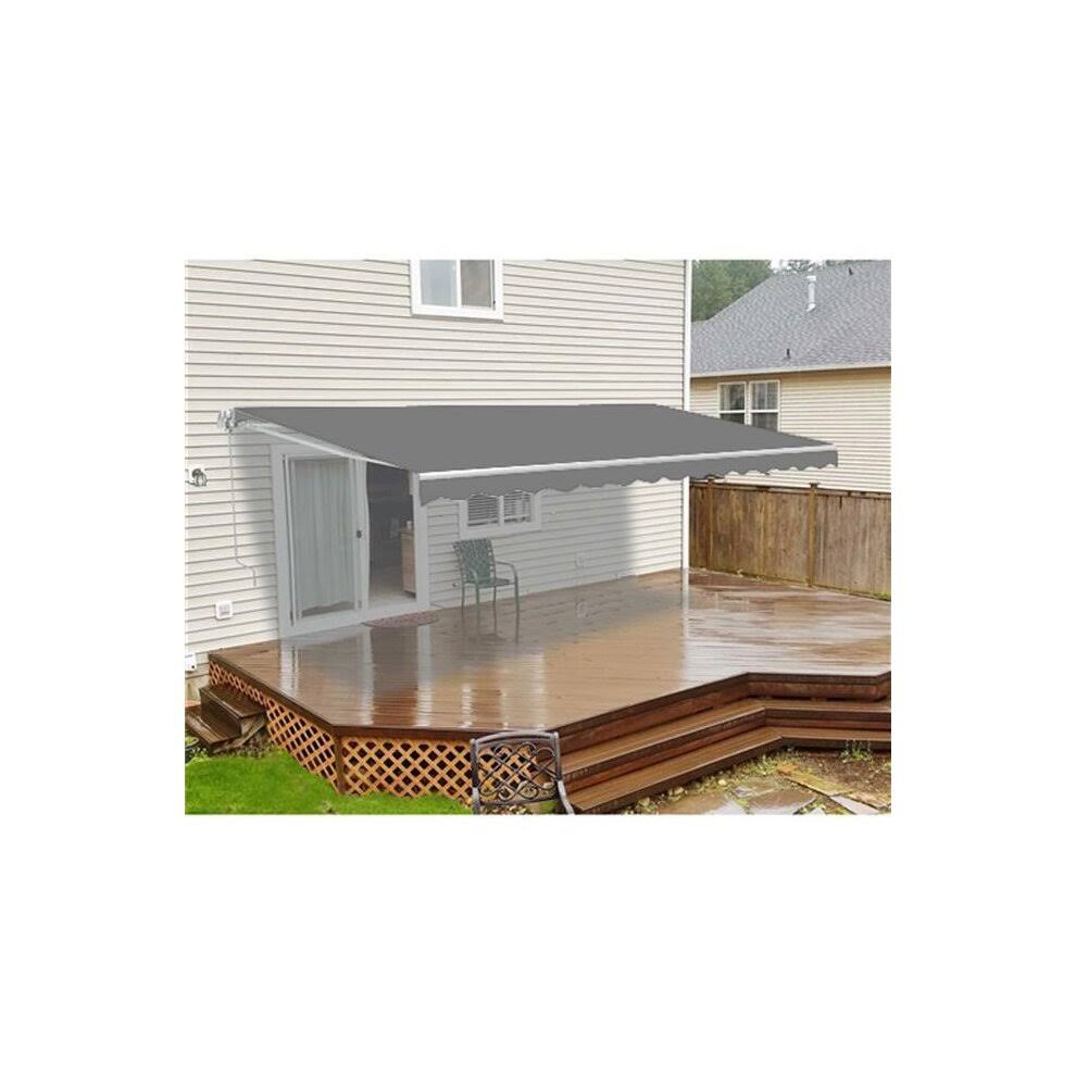 Retractable Patio Deck Awning Motorized 6.5 x 5 ft Grey L802