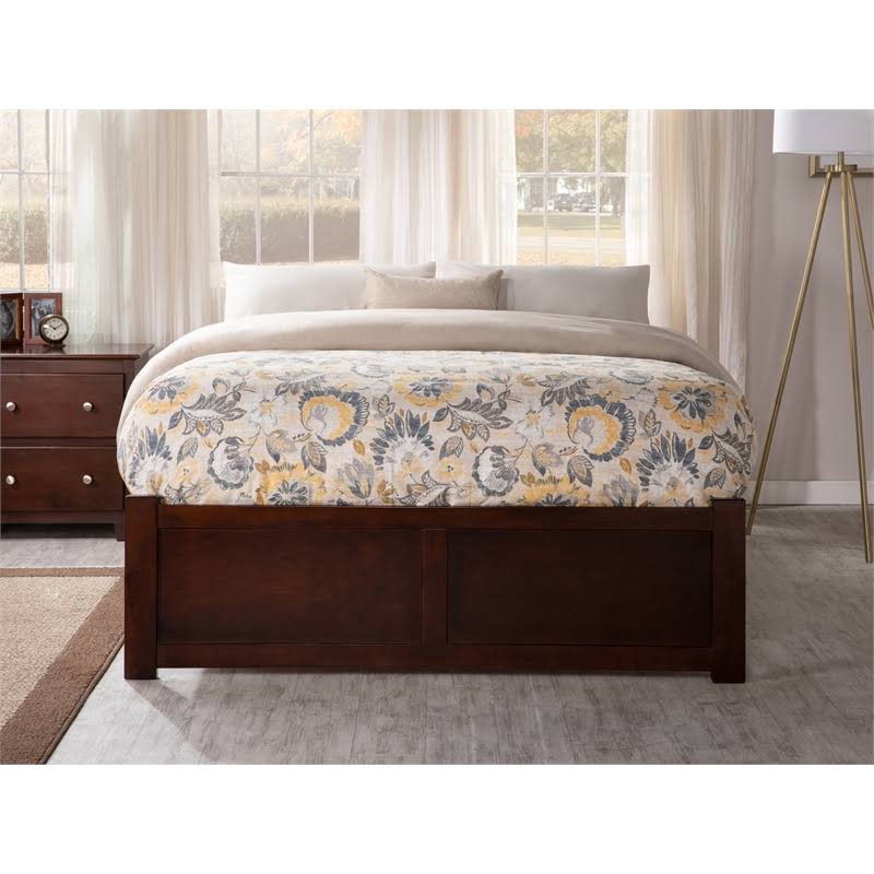 King Antique Walnut Bed Foot Board with Drawers E959