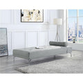 Gray Melange Velvet Sofa Bed with Pillow M70288