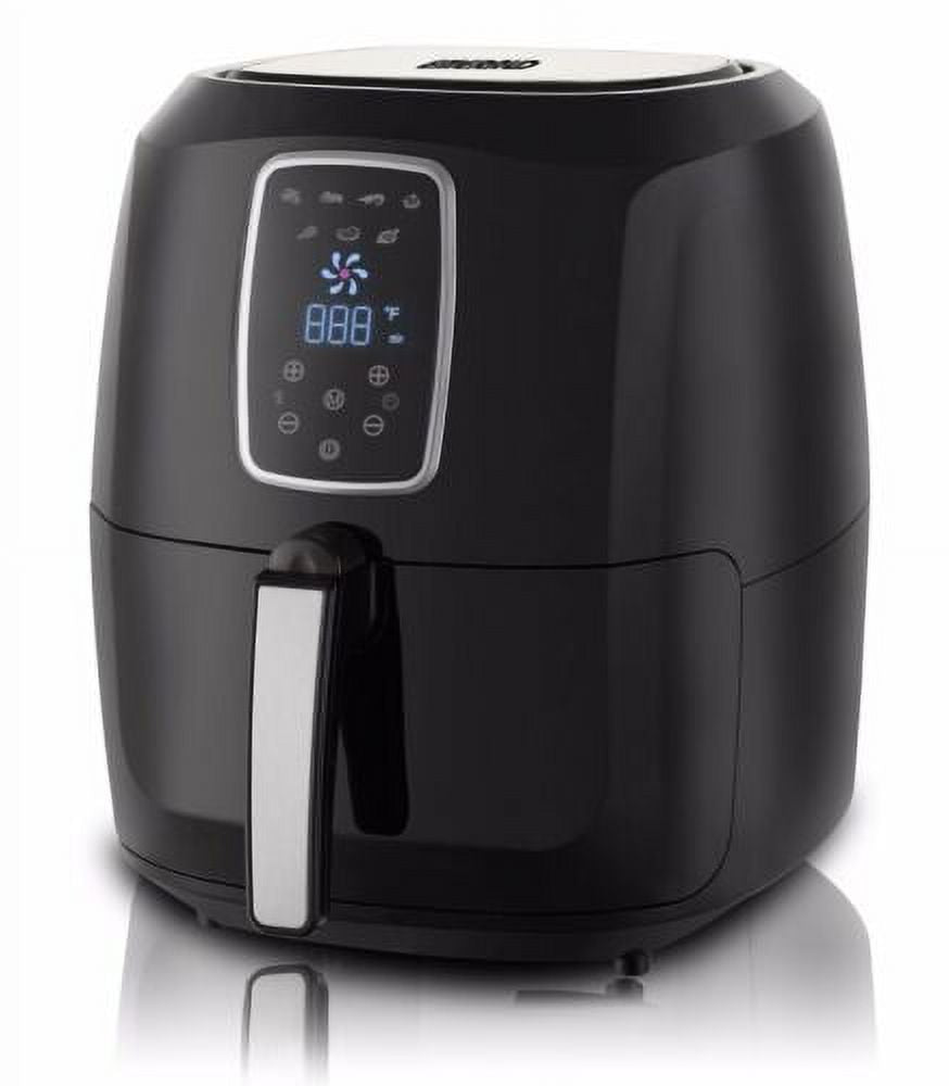 5.5 Quart Air Fryer Black with Digital LED Touch Display Non-Stick Basket P402453