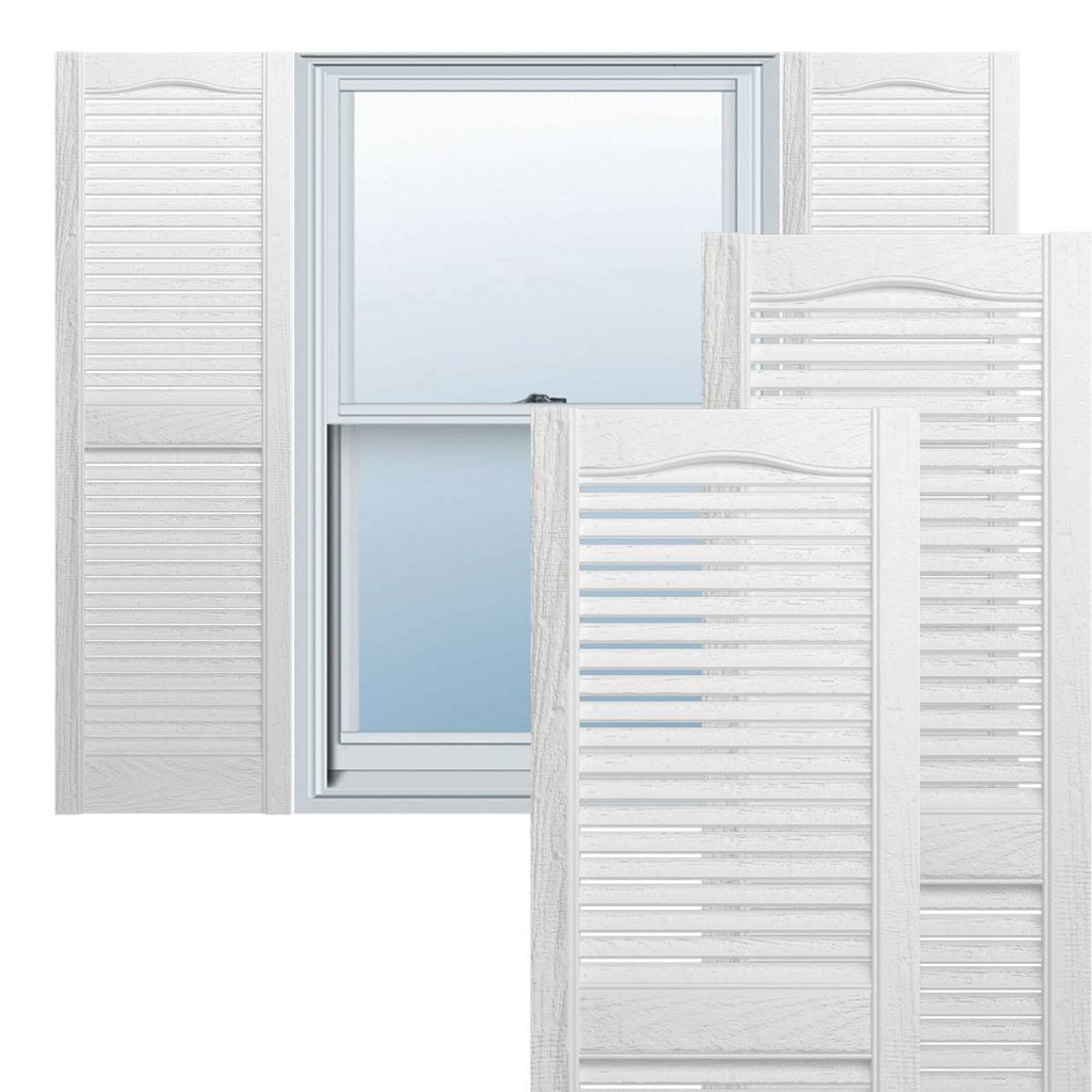 White Vinyl Open Louver Shutters, Per Pair M3966