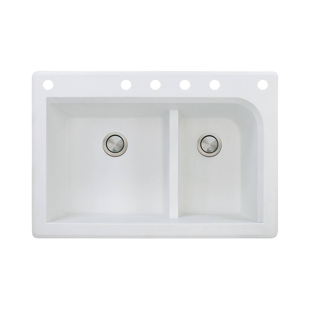 White 33-in x 22-in Drop-In Granite Kitchen Sink C225