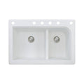 White 33-in x 22-in Drop-In Granite Kitchen Sink C225