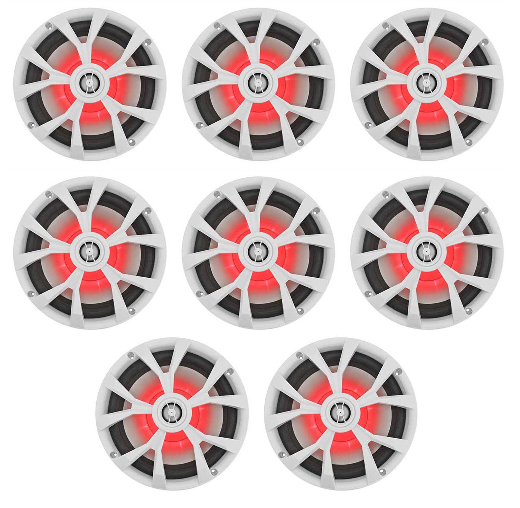 8x22 900 Watt White 2-Way Marine Boat Speakers with LED D72769