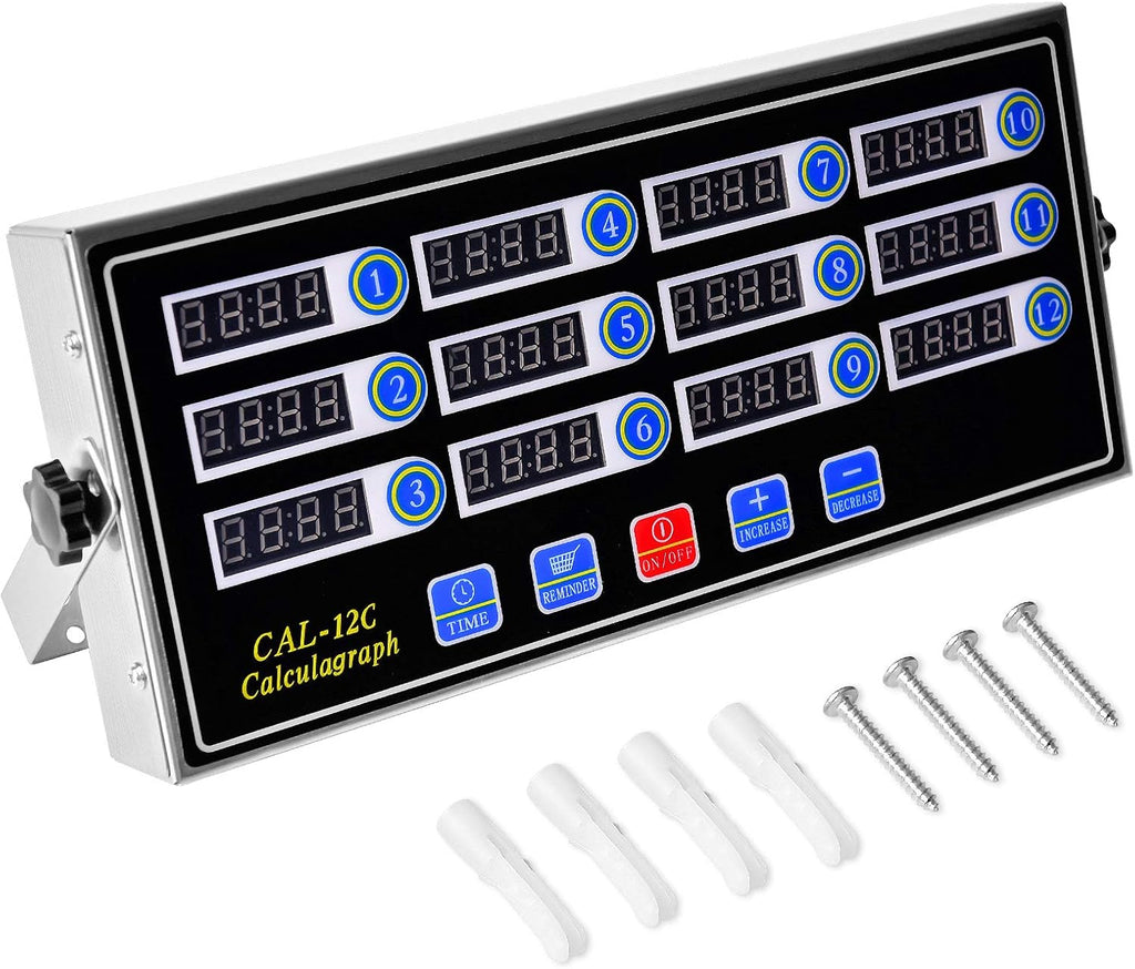 12 Channels Stainless Steel Kitchen Timer, Pack of 2 D996971