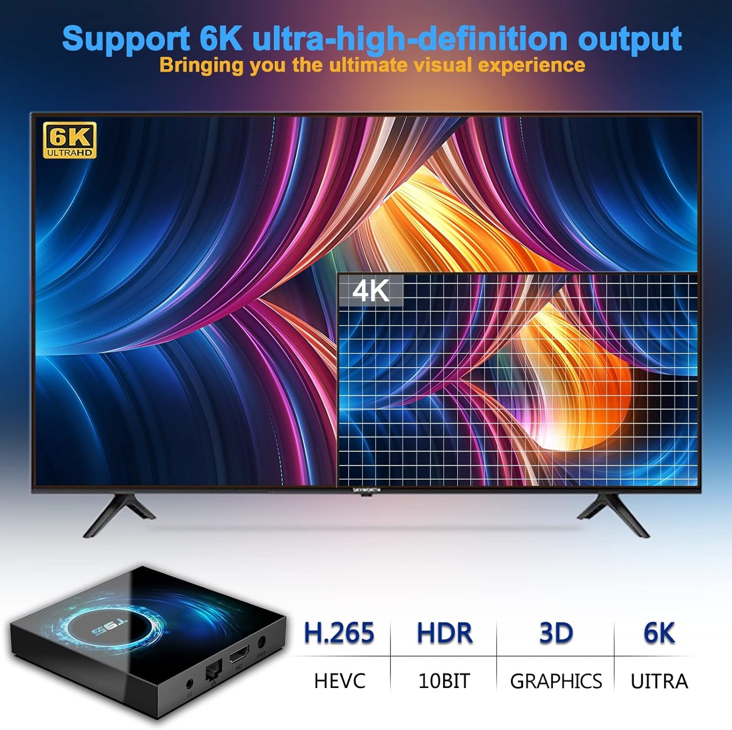 Android 10.0 TV Box 4GB Ram 32GB ROM Quad-Core 4K Ultra HD H.265 Pack of 2 A48225