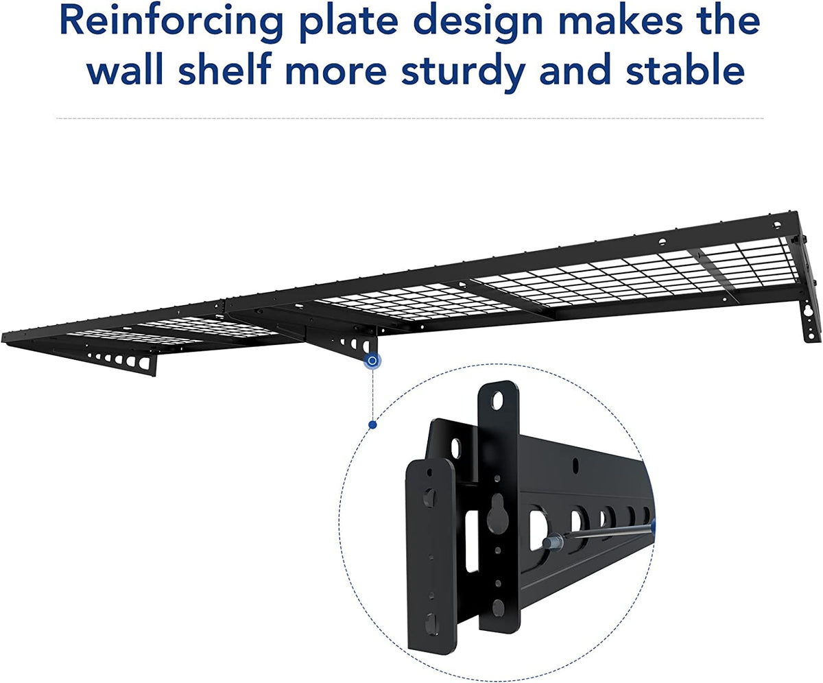 2x4ft Black Bike Storage Rack Wall Shelves, 2-Pack Q718518