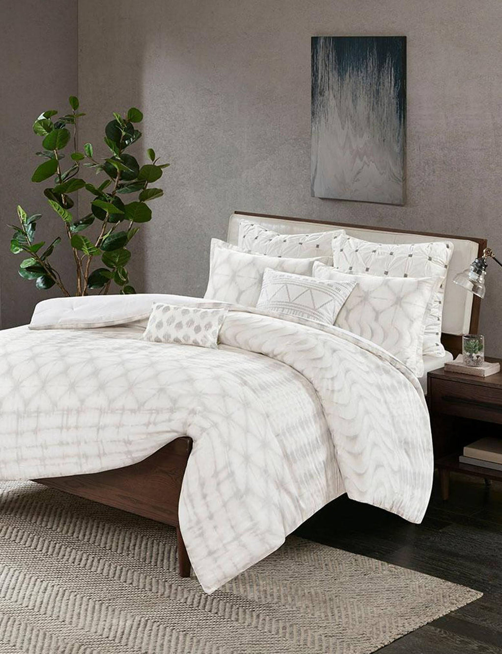 Grey King/Cal King Cotton Duvet Cover Mini Set P52141