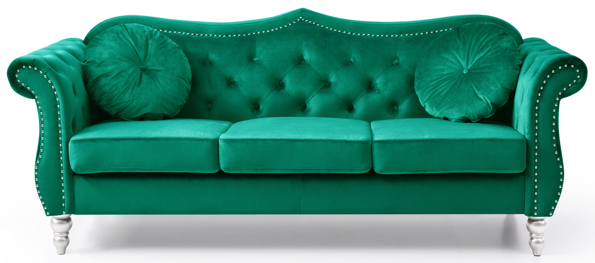 Green Velvet Sofa J8320