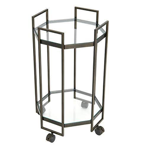Octagon Black Metal Bar Cart C915