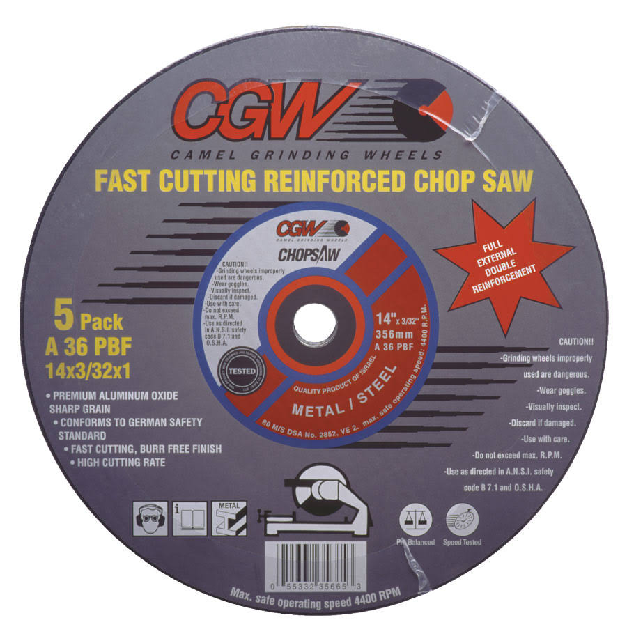 14x22X3/32x22X1x22 A36P Pk/5 Saw Blades D942