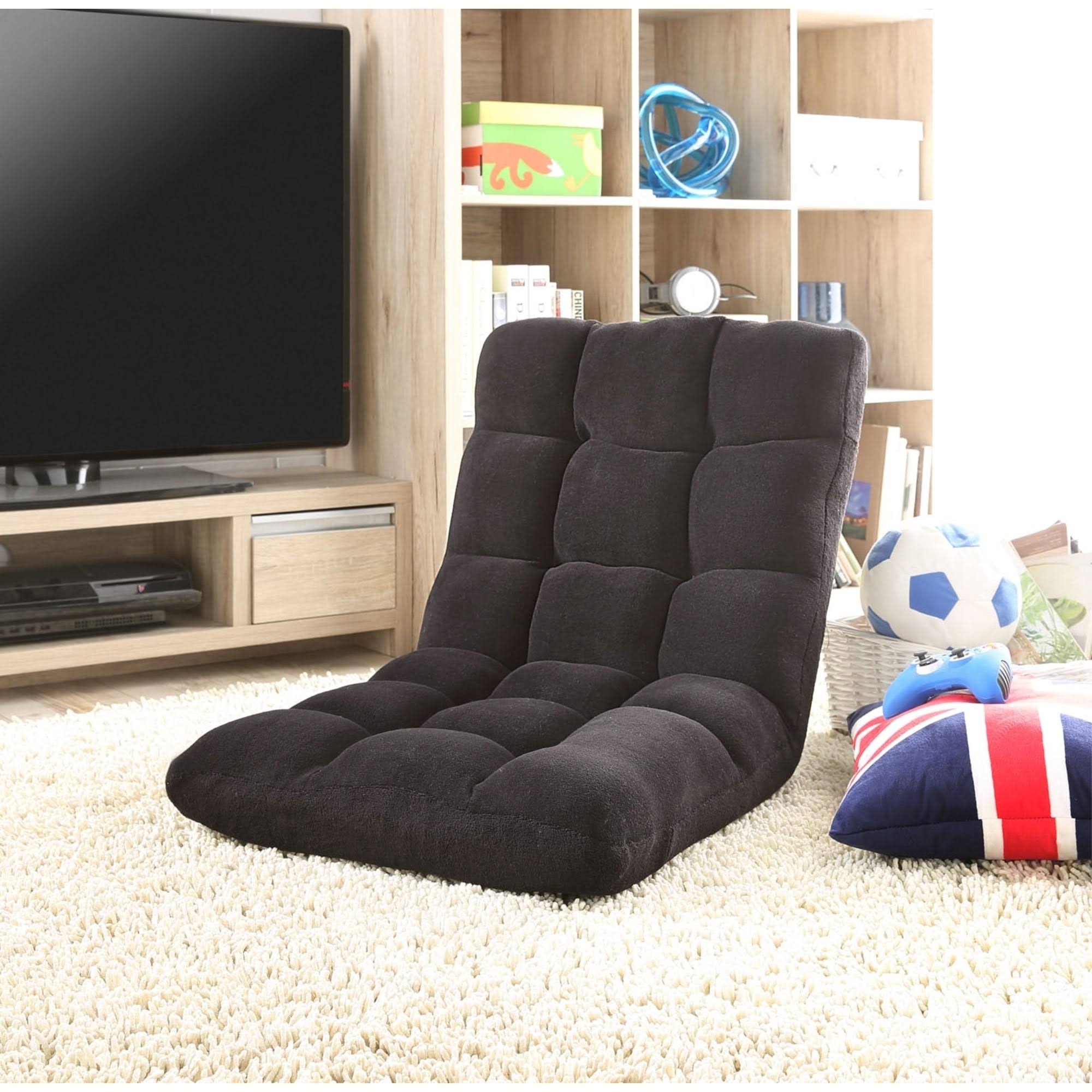 Brown Microplush Recliner Gaming Chair with Floor Mat Y65027