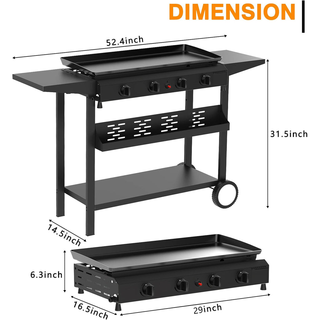 4-Burner Propane Gas BBQ Grill Cooking Station S574