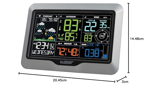 Professional Smart Wi-Fi Weather Station with Remote Monitoring, Wind and Rain Gauges, Temperature and Humidity Sensors J298956