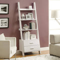 White Ladder Bookcase with Drawers C6580