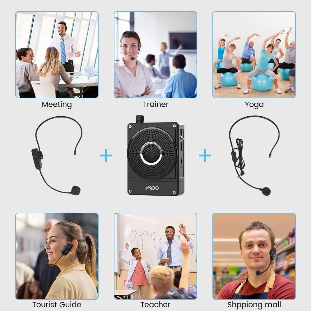 10W Rechargeable Voice Amplifier with UHF Wireless Microphone Headset E691