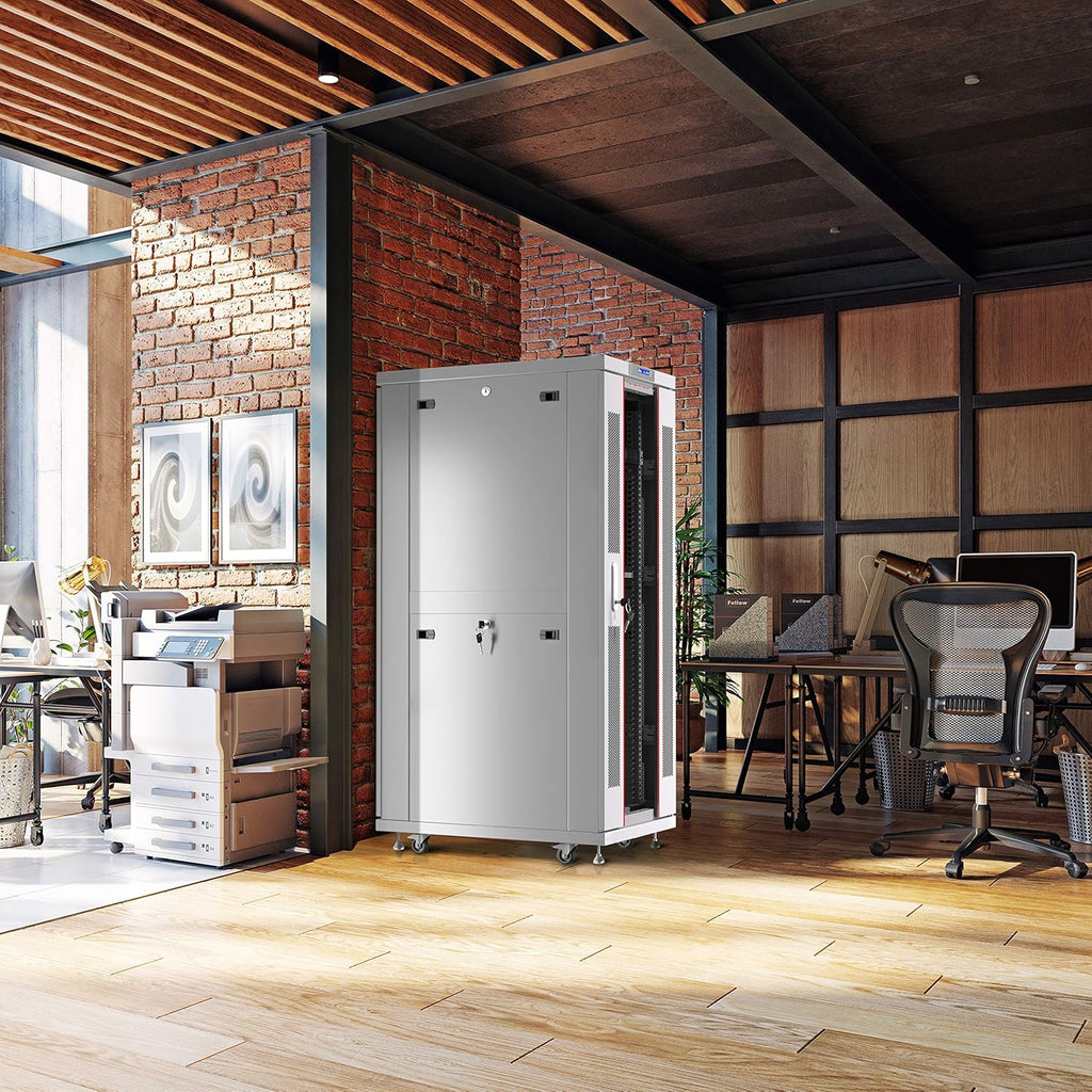 27U Free Standing Network Rack Cabinet Light Grey P2991