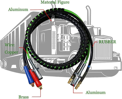 12 ft 3-in-1 Semi Trailer Air Hose Assembly Q43493