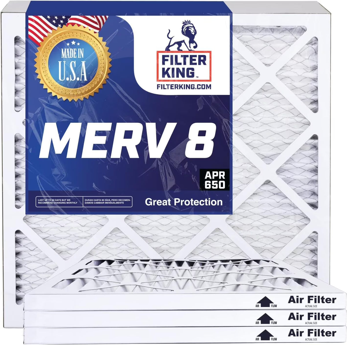 21x66x1 MERV 8 Pleated HVAC Air Filter 4-PACK P92985