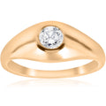 14K Yellow Gold Mens Diamond Solitaire Ring W191707