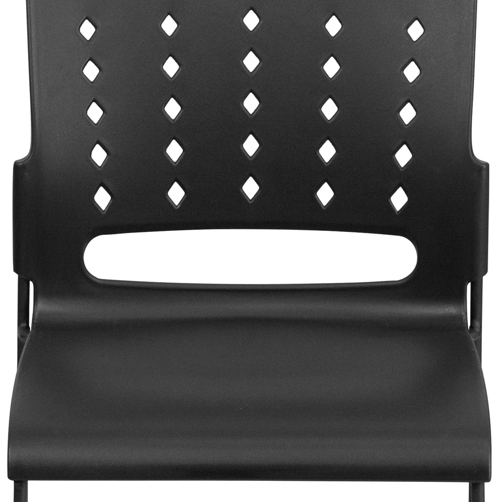 Black Sled Base Stack Chair with Air-Vent Back T4457