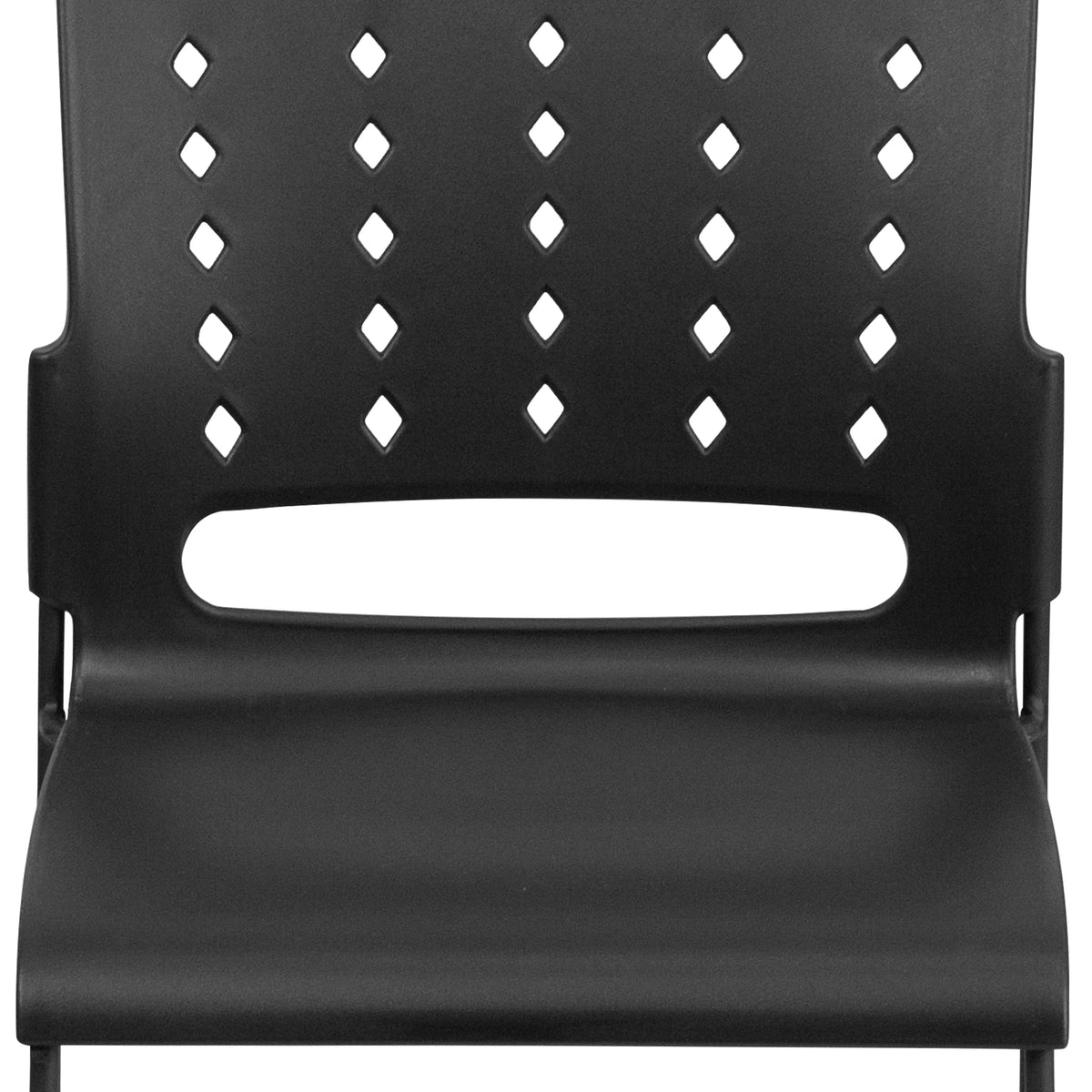 Black Sled Base Stack Chair with Air-Vent Back T4457