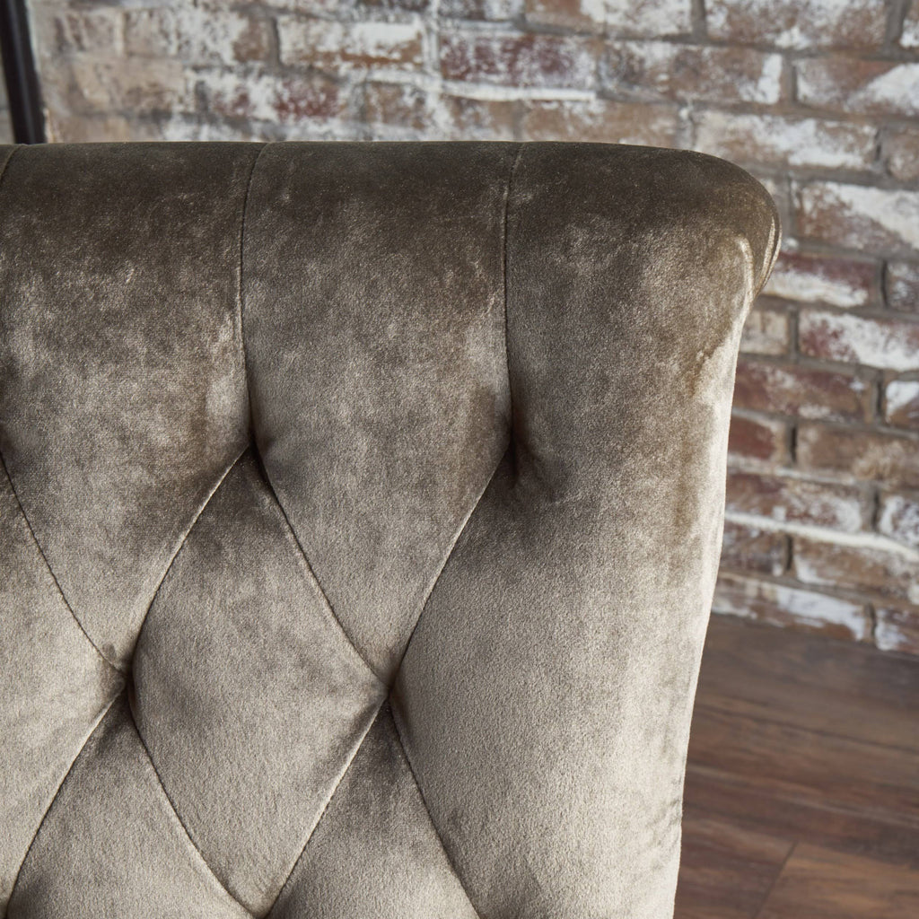 Gray Velvet Tufted Dining Chair Set of 2 N1648