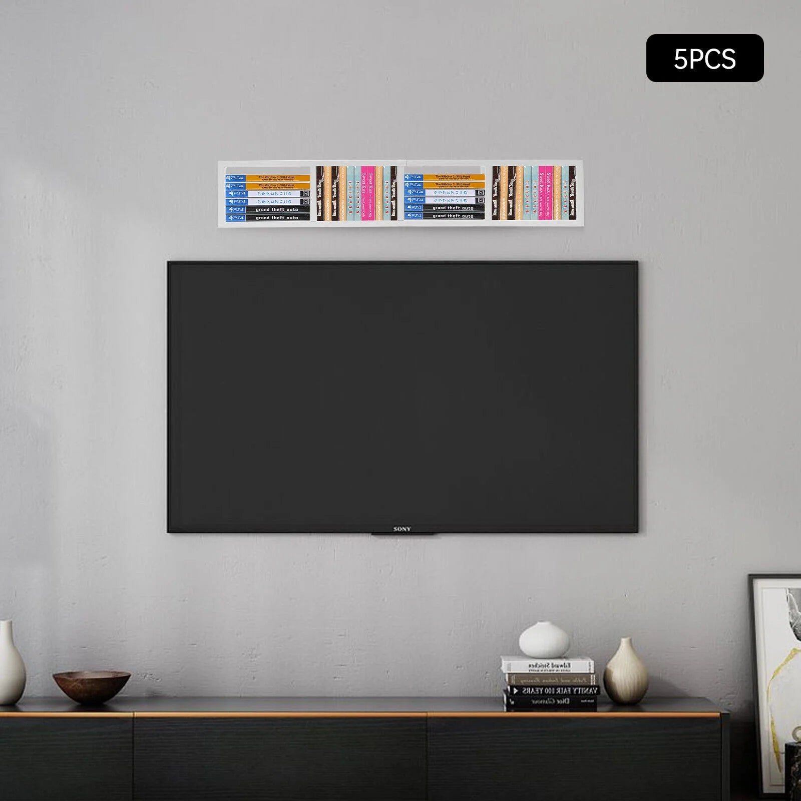 Metal Storage Media Shelf CD DVD Rack Wall Mount V28116