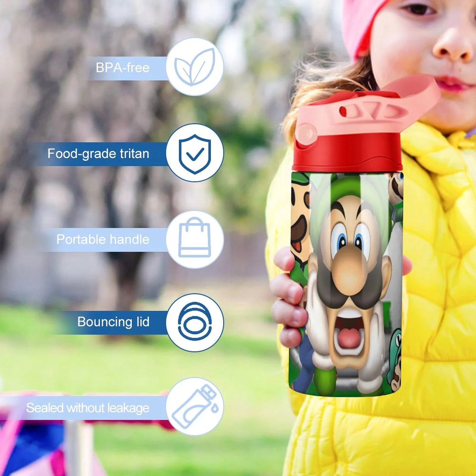 Insulated Stainless Steel Water Bottle with Straw V12400