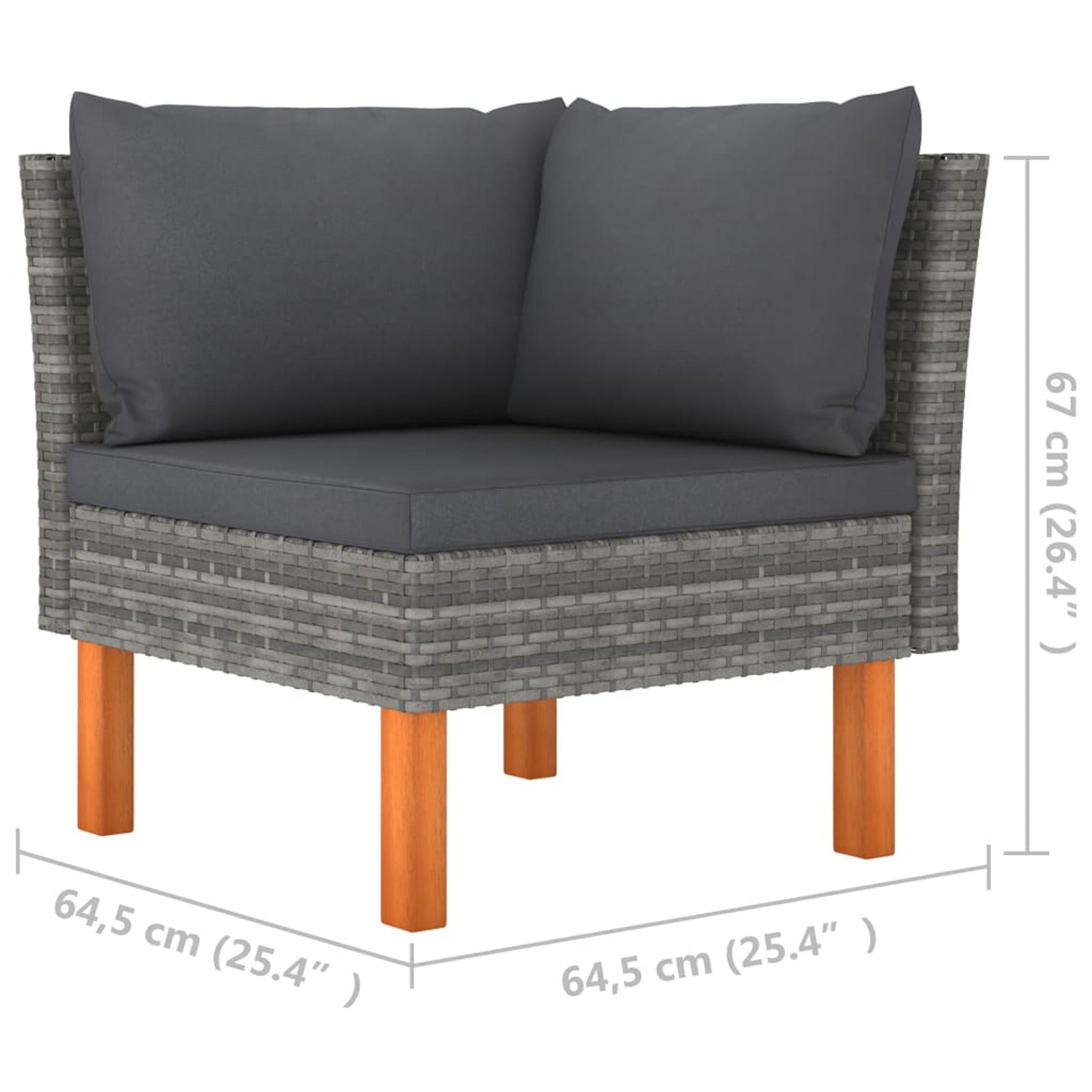 6 Piece Gray Poly Rattan Sectional Outdoor Furniture Set A1947