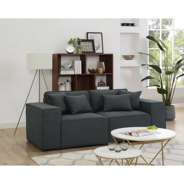 Dark Grey Linen Loveseat M71894