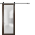 Sliding Barn Glass Door 32 x 80 Chocolate Ash L90850