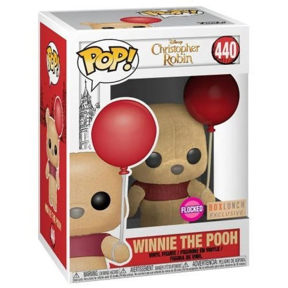 Flocked Winnie the Pooh Holding Balloon Pop! R9616