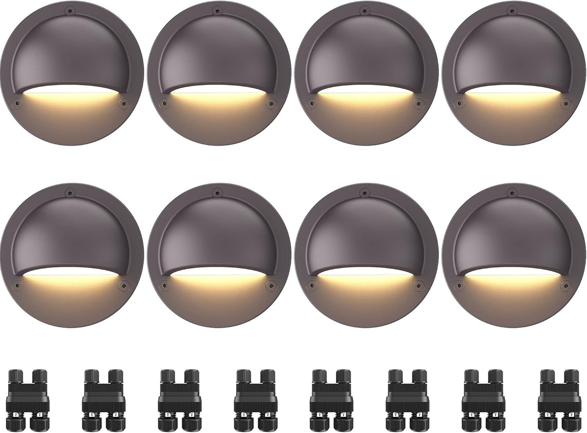 12 Pack Low Voltage 5W LED Deck Lights with Fastlock2 Wire Connector 3000K 12-24V Accent Lighting X1464