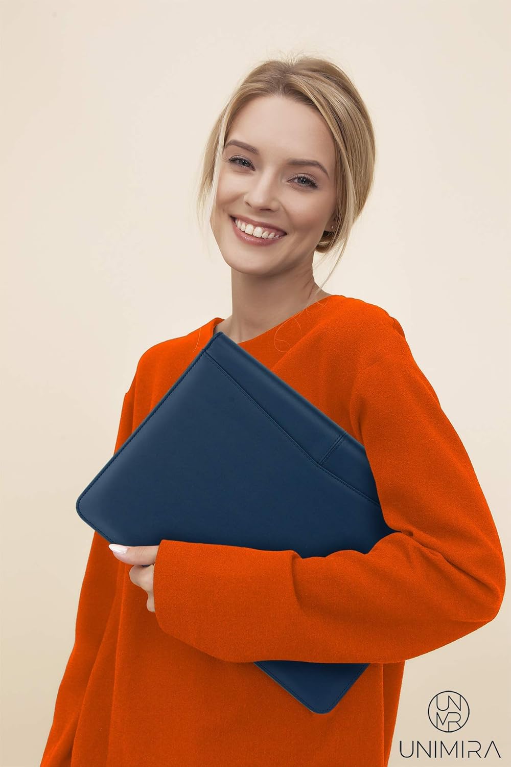 Navy Blue Leather Portfolio Padfolio N53762