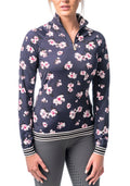 Long Sleeve Quarter-Zip Print Top R21533