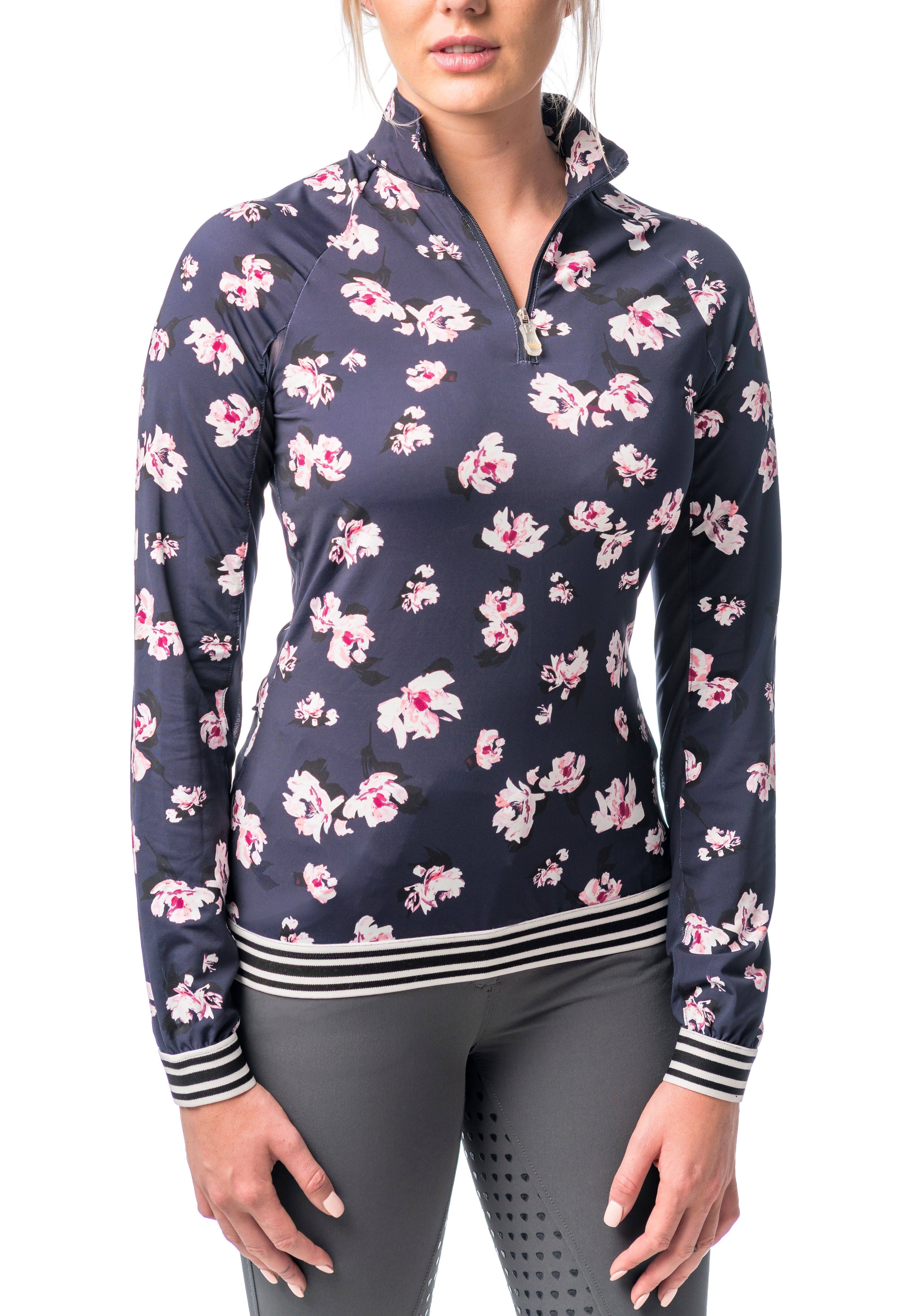 Long Sleeve Quarter-Zip Print Top R21533