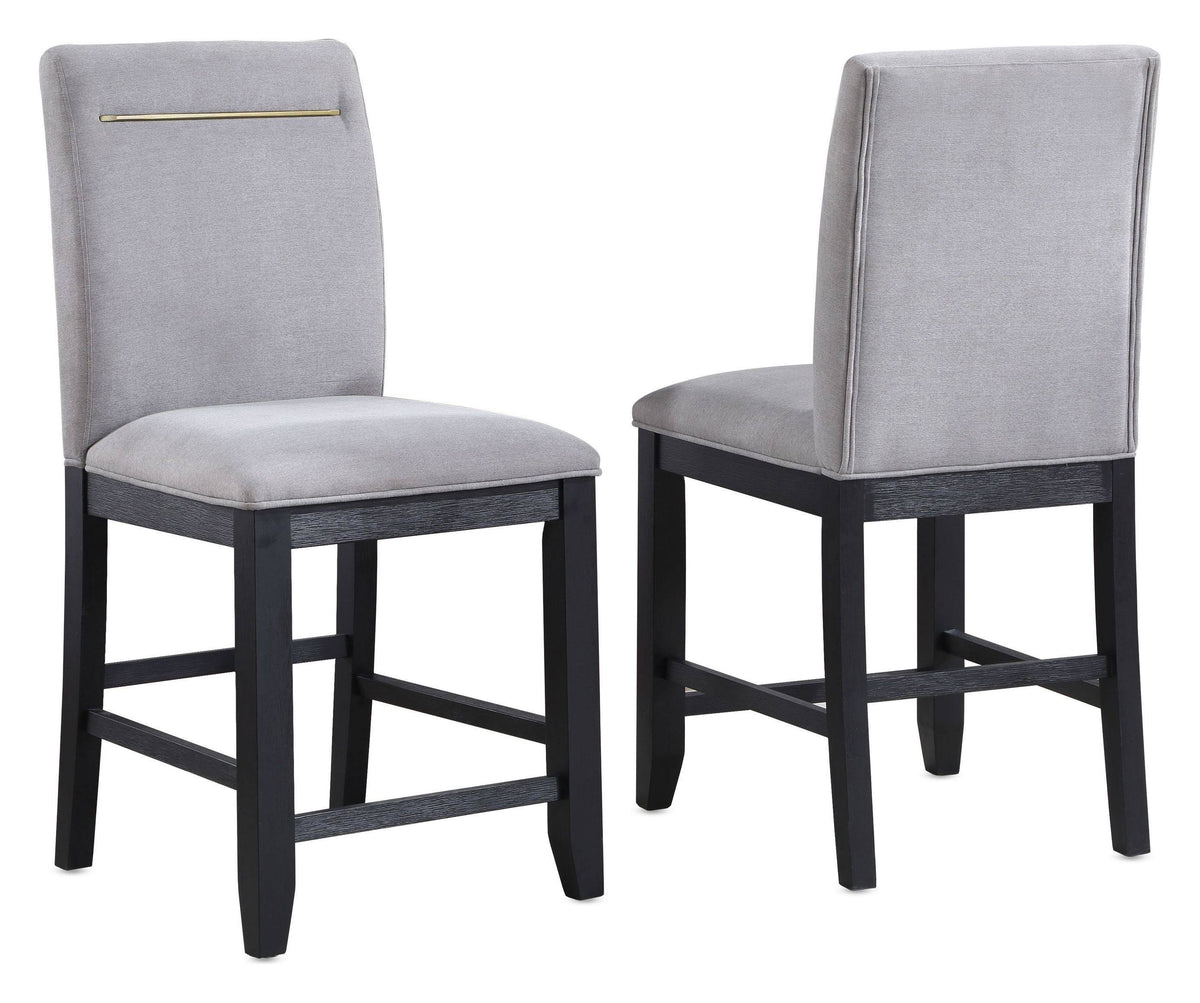 Light Grey Counter Height Chair Set of 2 X5921