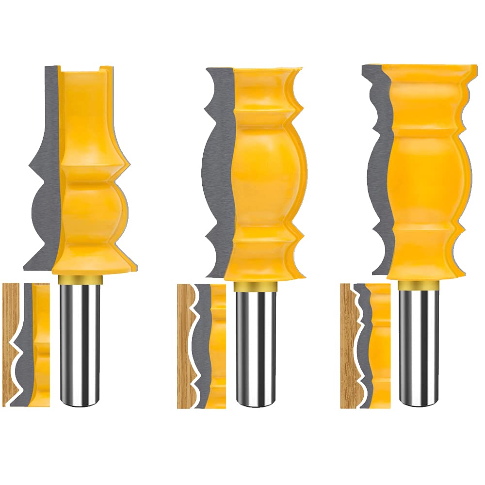 6 Finger Joint Router Bit Set 3PCS Carbide Woodworking Cutter V86455