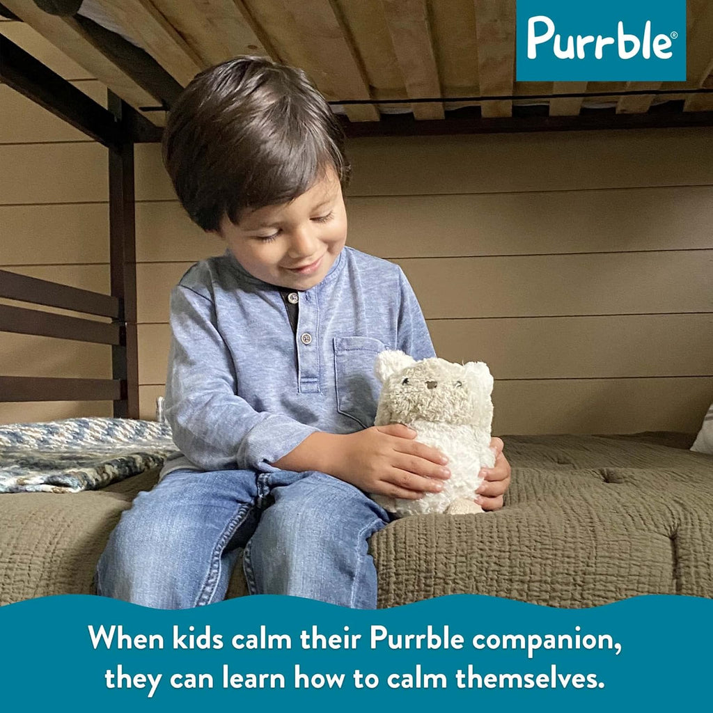 Calming Toy Companion with Dynamic Heartbeat and Soothing Purr Plush H4134